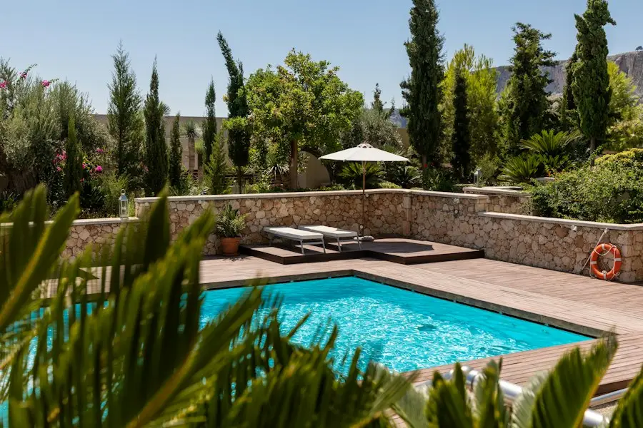 A tranquil swimming pool